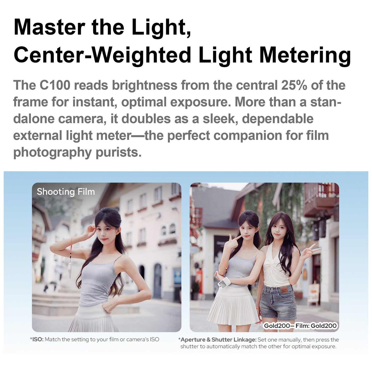 Godox C100 Transparent Viewfinder Digital Camera | Retro Y2K Cyber-Vibe Portable Camera & Light Meter for Film Photographers