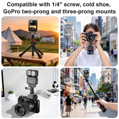 FOMITO Z7 Universal All-Metal Action Camera Adapter Kit with Cold Shoe & 1/4" Mount for GoPro, DJI & Insta360