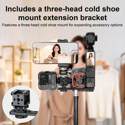 FOMITO LX-1 Dual Camera Mount Extension Bar for Vlog & Live Stream