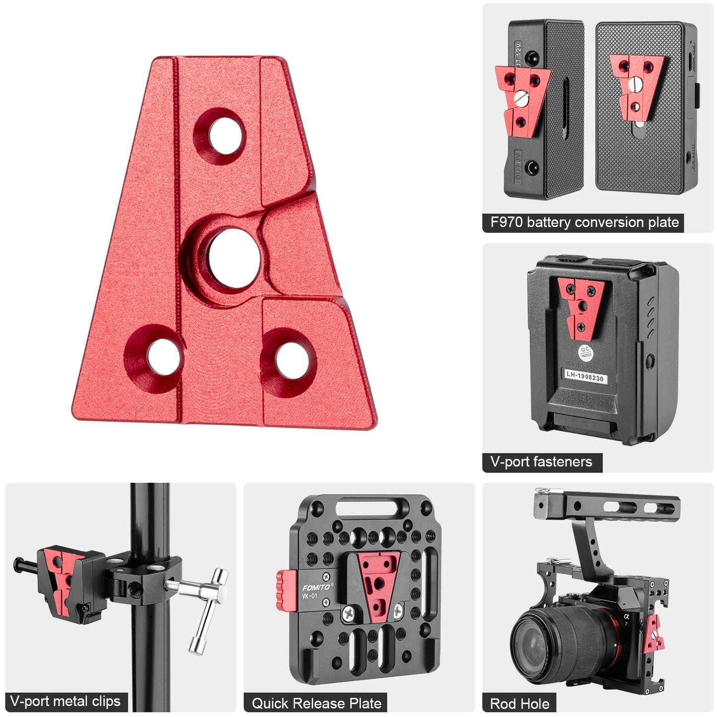 Fomito- VK-V Sony Battery Triangle Metal Holder (1/4 interface)-F0020/F0021/F0022