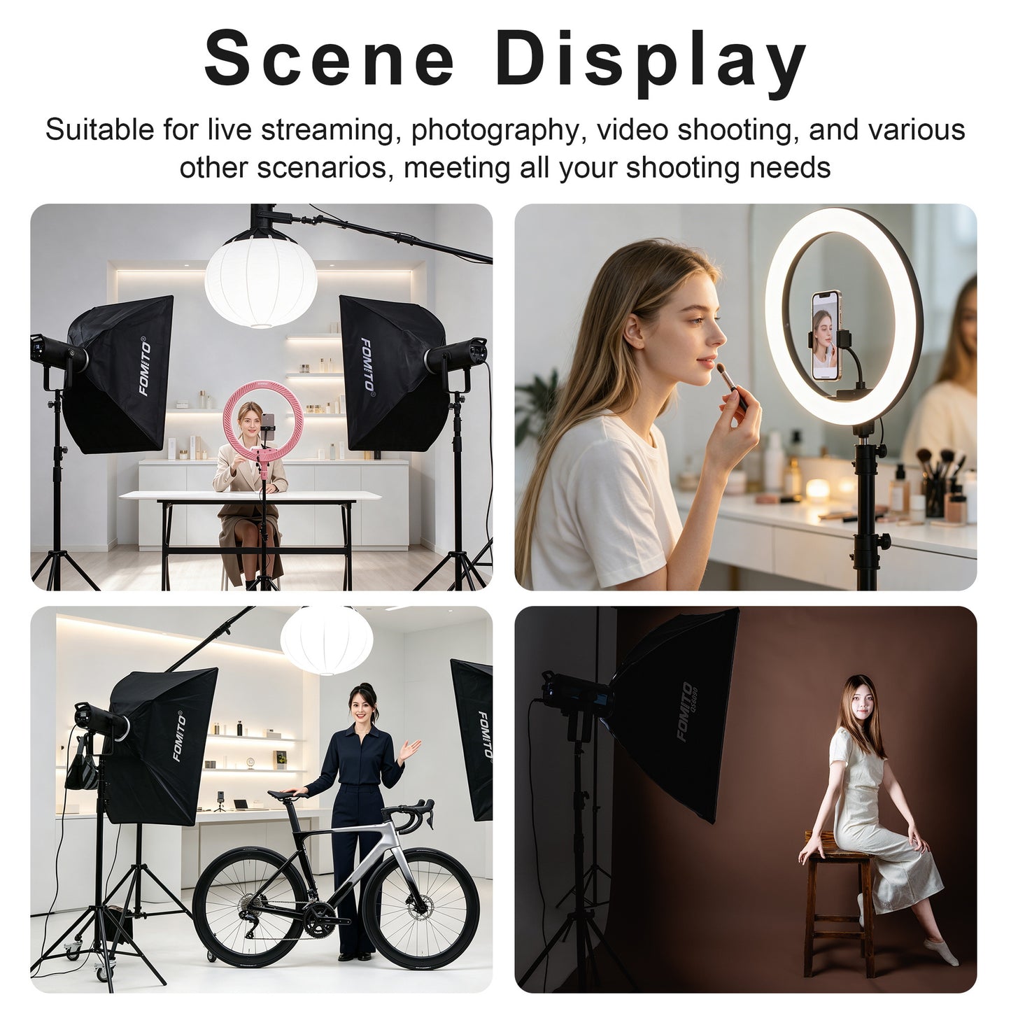 FOMITO 110" / 2.8M Air-Cushioned Heavy Duty Light Stand, Professional Aluminum Studio Photography Tripod with 1/4" Screw, Max Load 17.6 lbs/8kg for Softbox, Strobe Light & Video Lights (Model FMT-DJ-QD280)