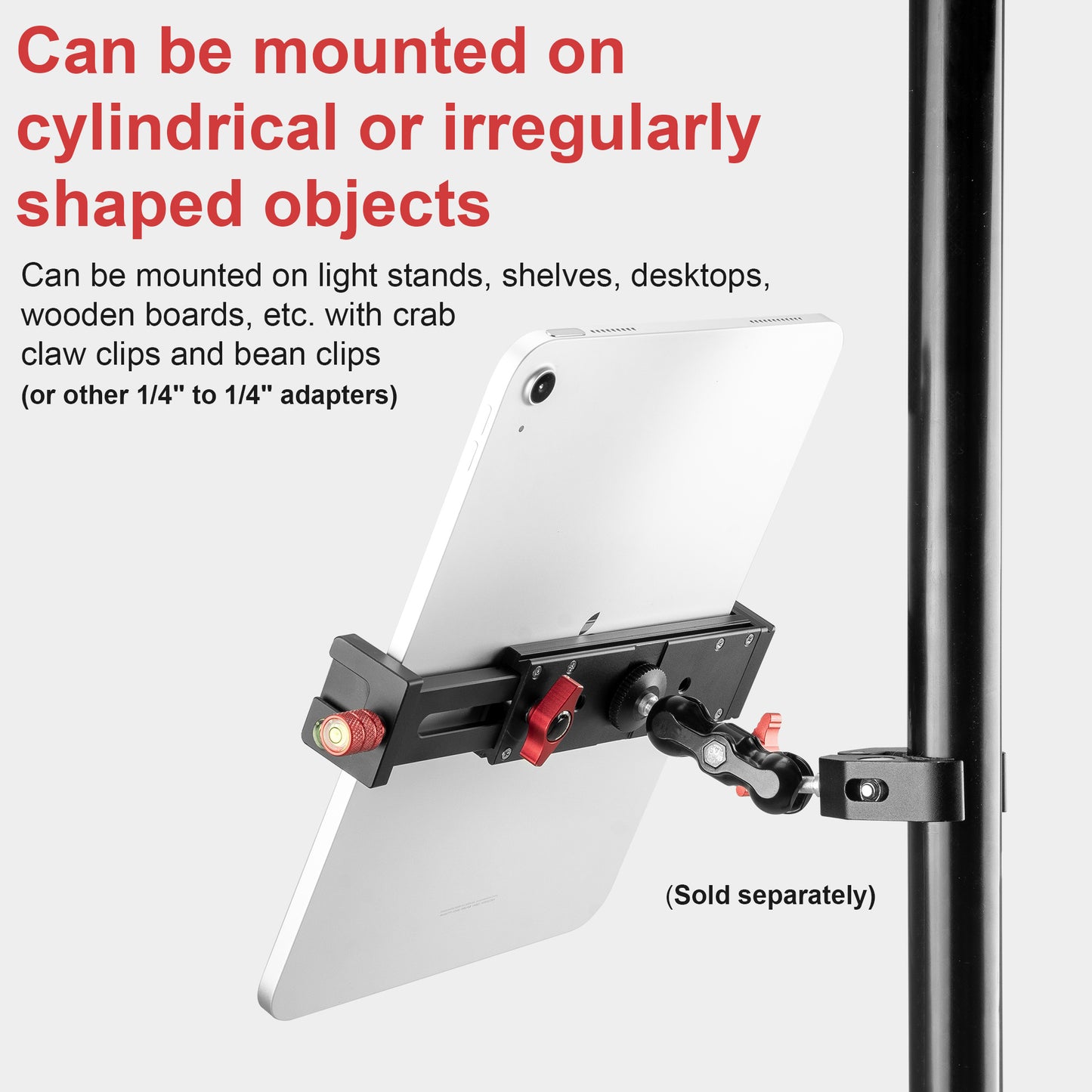 FOMITO J5 Universal Metal Tablet & Phone Holder Mount with Dual Arca-Swiss Mounts, Cold Shoe & 1/4" Thread for iPad, iPhone, Camera Cage, Tripod & Chest Harness