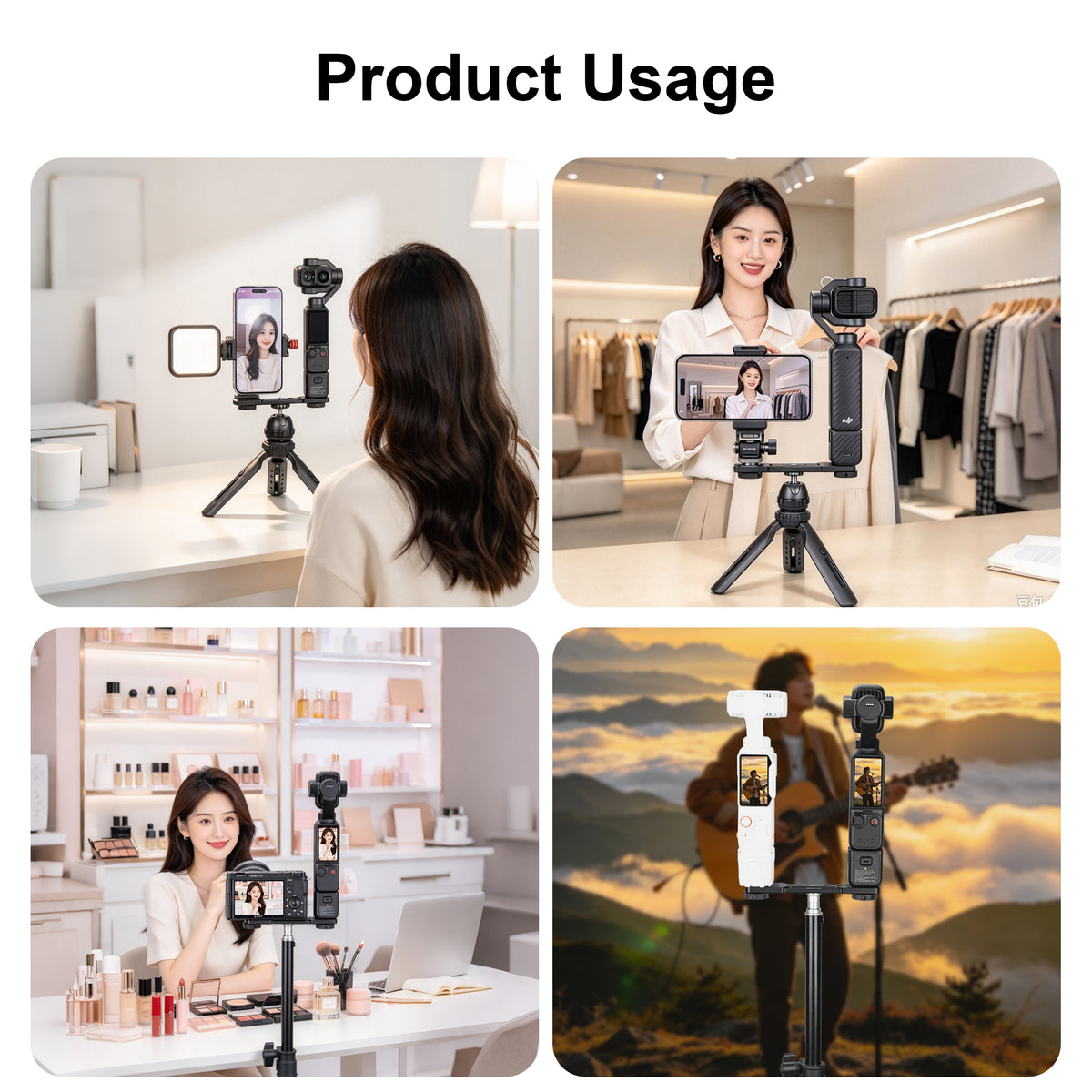 FOMITO LX-1 Dual Camera Mount Extension Bar for Vlog & Live Stream
