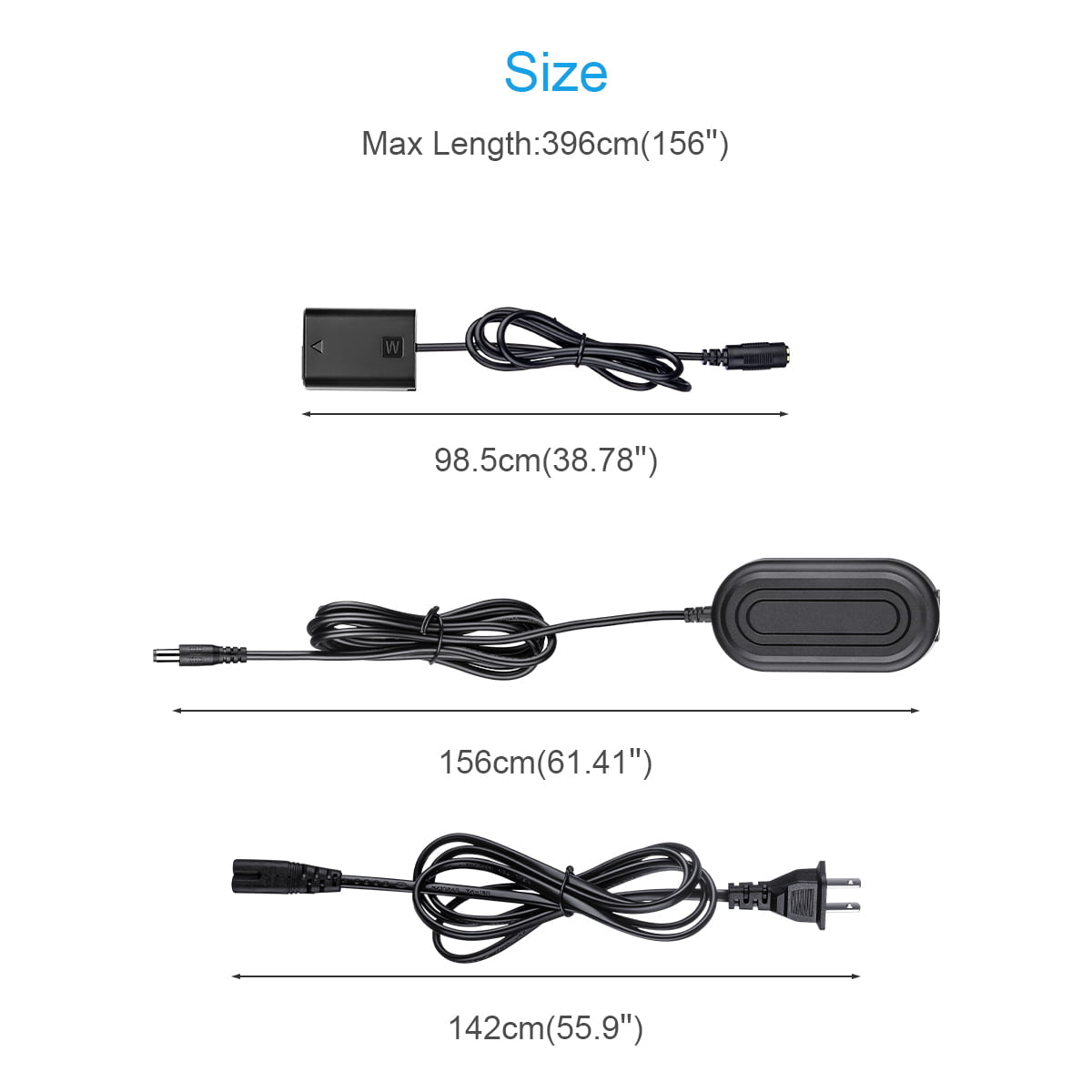 FOMITO NP-FW50 CONTINUOUS POWER SUPPLY FOR SONY ALPHA CAMERAS - FW50 AC POWER ADAPTER WITH A7III DUMMY BATTERY - COMPATIBLE WITH Sony A7000 A6500 A6400 A6300 A6100 A6000 A5100 A5000 A7 A7II A7RII A7SII A7S A7R A35 A37 A55 RX10 Camera-F0093