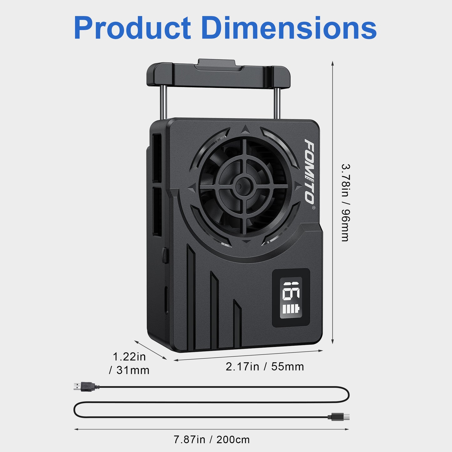 Fomito FS-08 Semiconductor Camera Cooler with Temperature Display & 2200mAh Battery - Instant Cooling Fan System for Sony, Canon, Fujifilm, Nikon Vloggers & Filmmakers