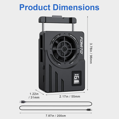 Fomito FS-08 Semiconductor Camera Cooler with Temperature Display & 2200mAh Battery - Instant Cooling Fan System for Sony, Canon, Fujifilm, Nikon Vloggers & Filmmakers