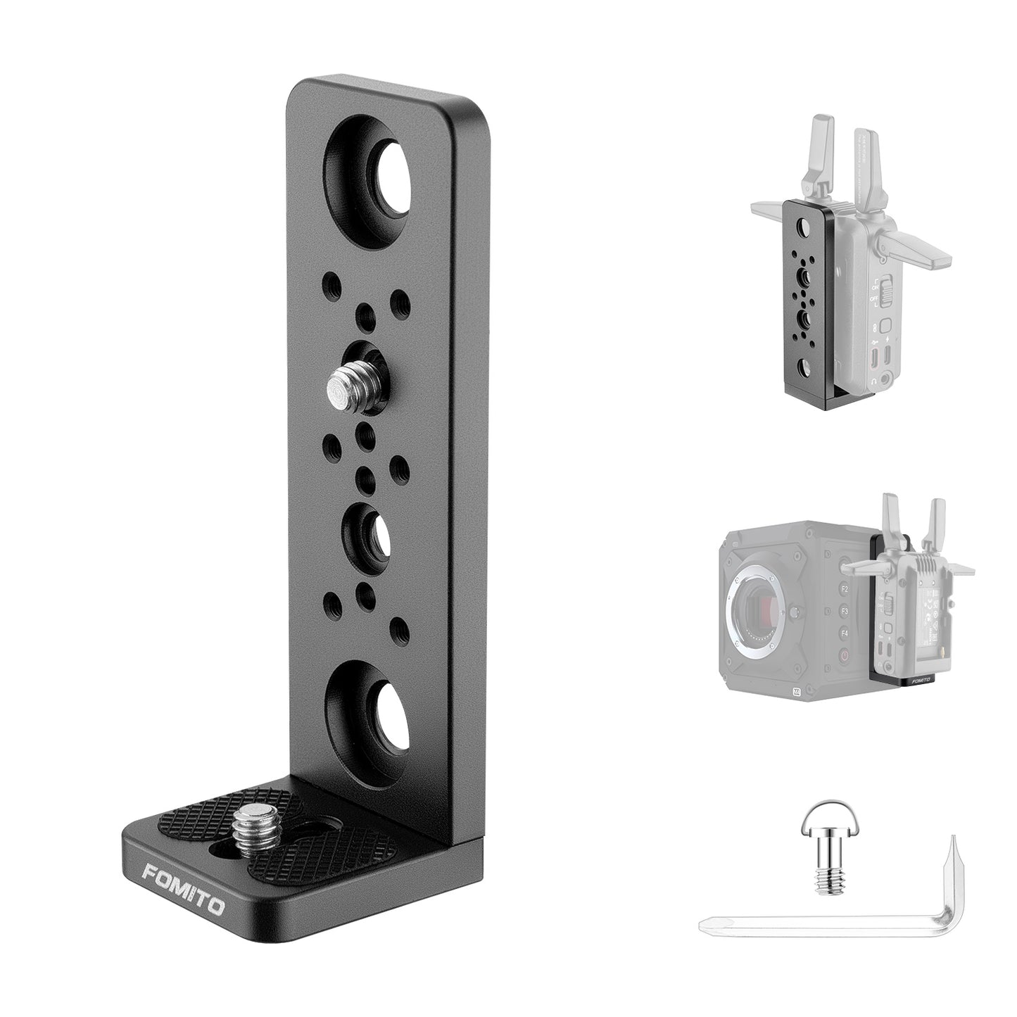Fomito L6 Multi-Functional L-Bracket Extension Mounting Plate with V-Mount Support