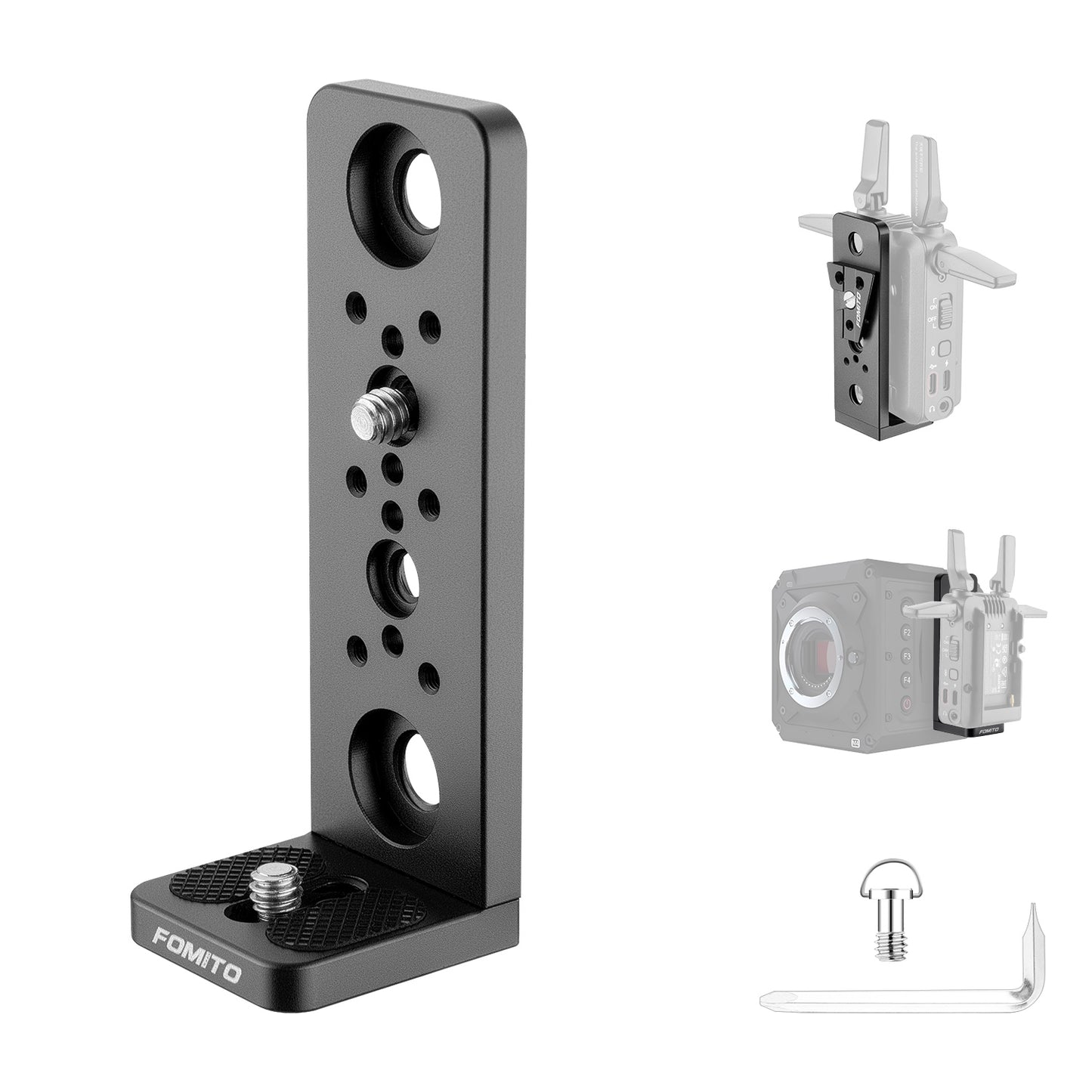 Fomito L6 Multi-Functional L-Bracket Extension Mounting Plate with V-Mount Support