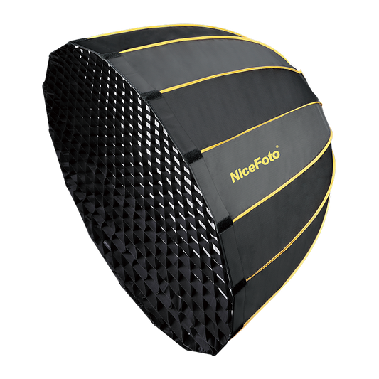 NiceFoto 60cm/70cm/90cm/120cm Quick Set-up Deep Parabolic Softbox with Grid for LED Light