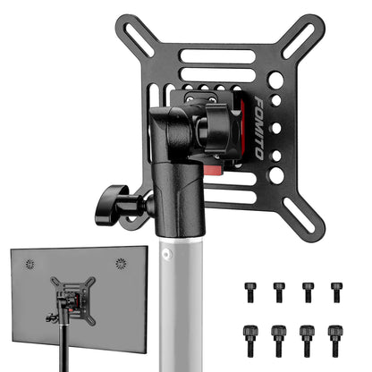 Fomito VESA Monitor Mount Bracket with V-Lock Quick Release for Light Stand & Tripods