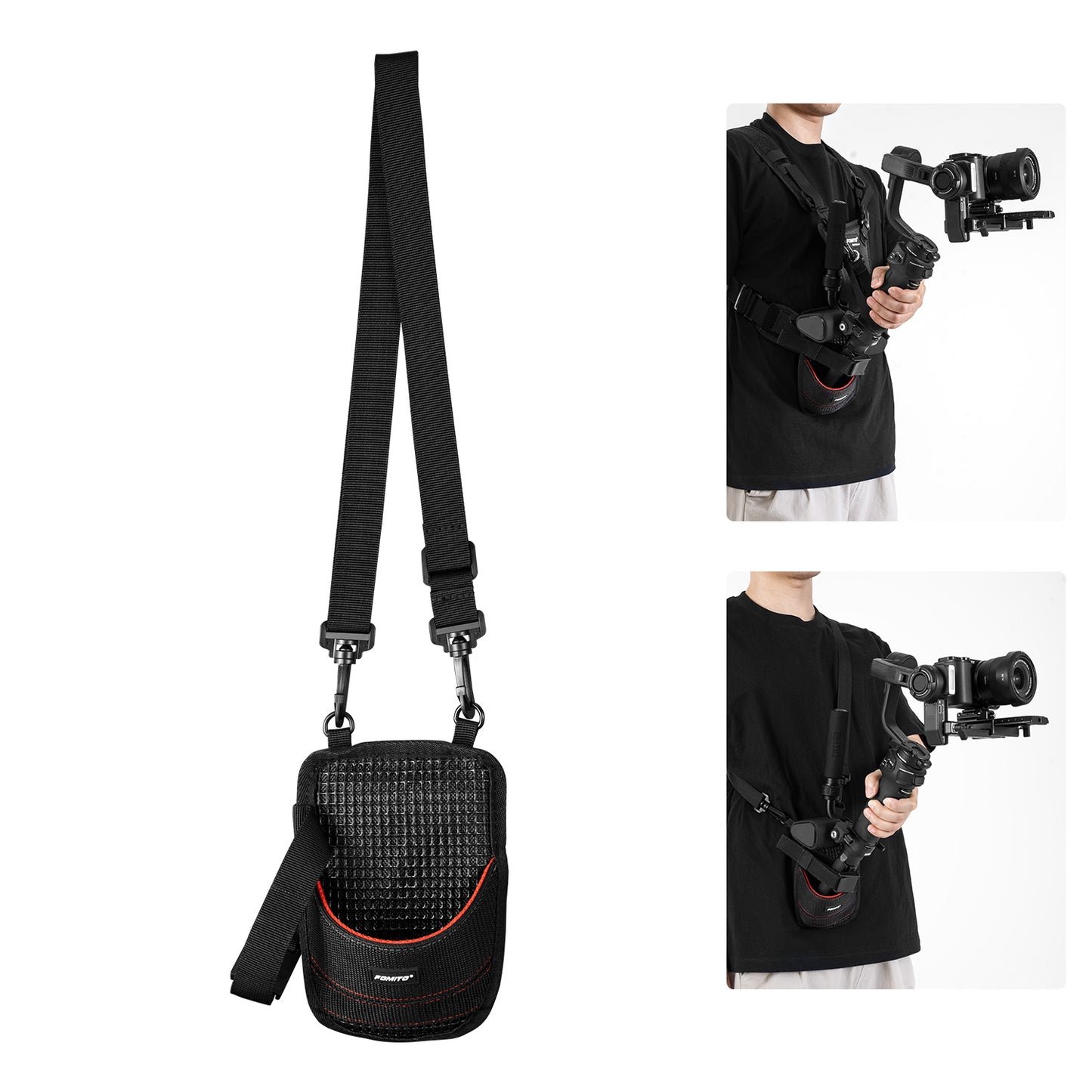 FOMITO Hands-Free Stabilizer Support Bag - Outdoor Vlogging Accessory for Fishing Rod & Wedding Filming | Waterproof Adjustable Strap BT-02
