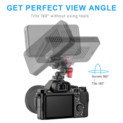 Fomito-Z2 Pro Rotary Tripod Head Camera Monitor Holder Mount Arm Hot Shoe Adapter for Flash Speedlite, Field Monitor, LED Video Light, Microphone-F0008