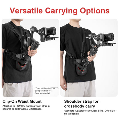 FOMITO Hands-Free Stabilizer Support Bag - Outdoor Vlogging Accessory for Fishing Rod & Wedding Filming | Waterproof Adjustable Strap BT-02