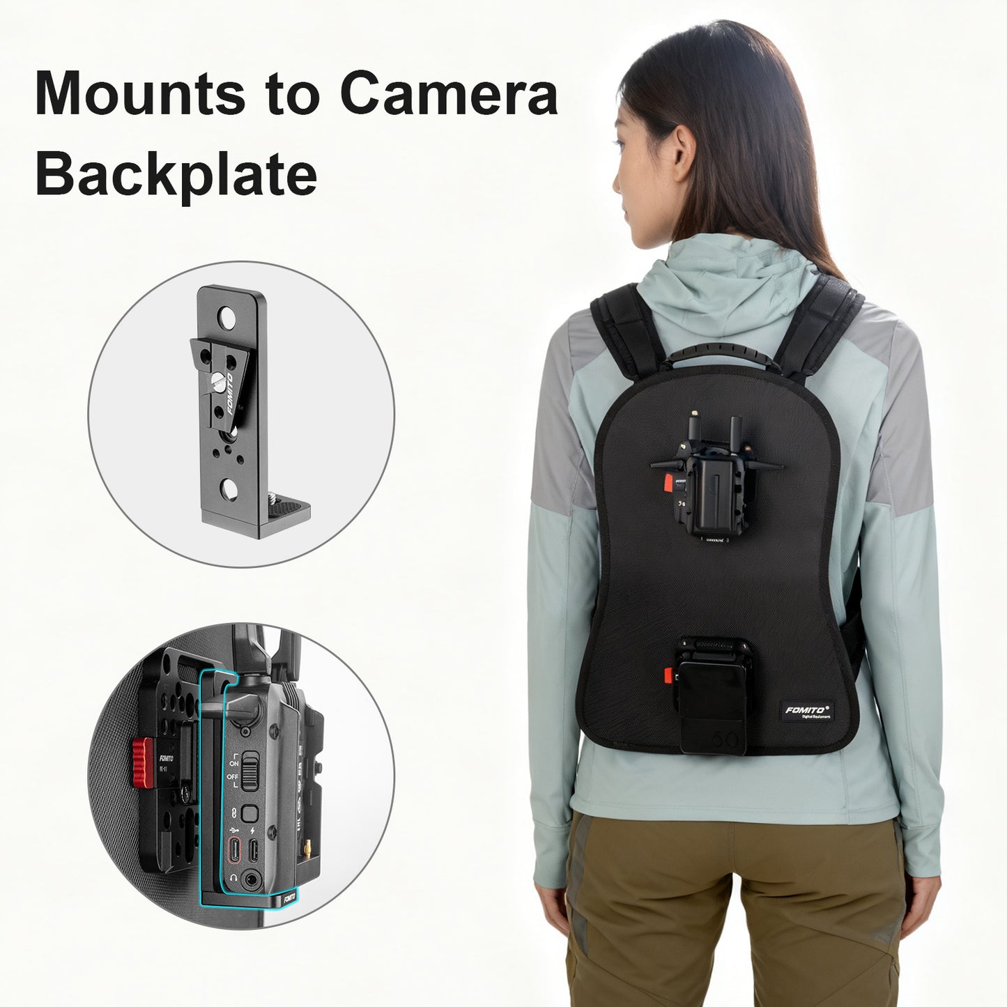 Fomito L6 Multi-Functional L-Bracket Extension Mounting Plate with V-Mount Support