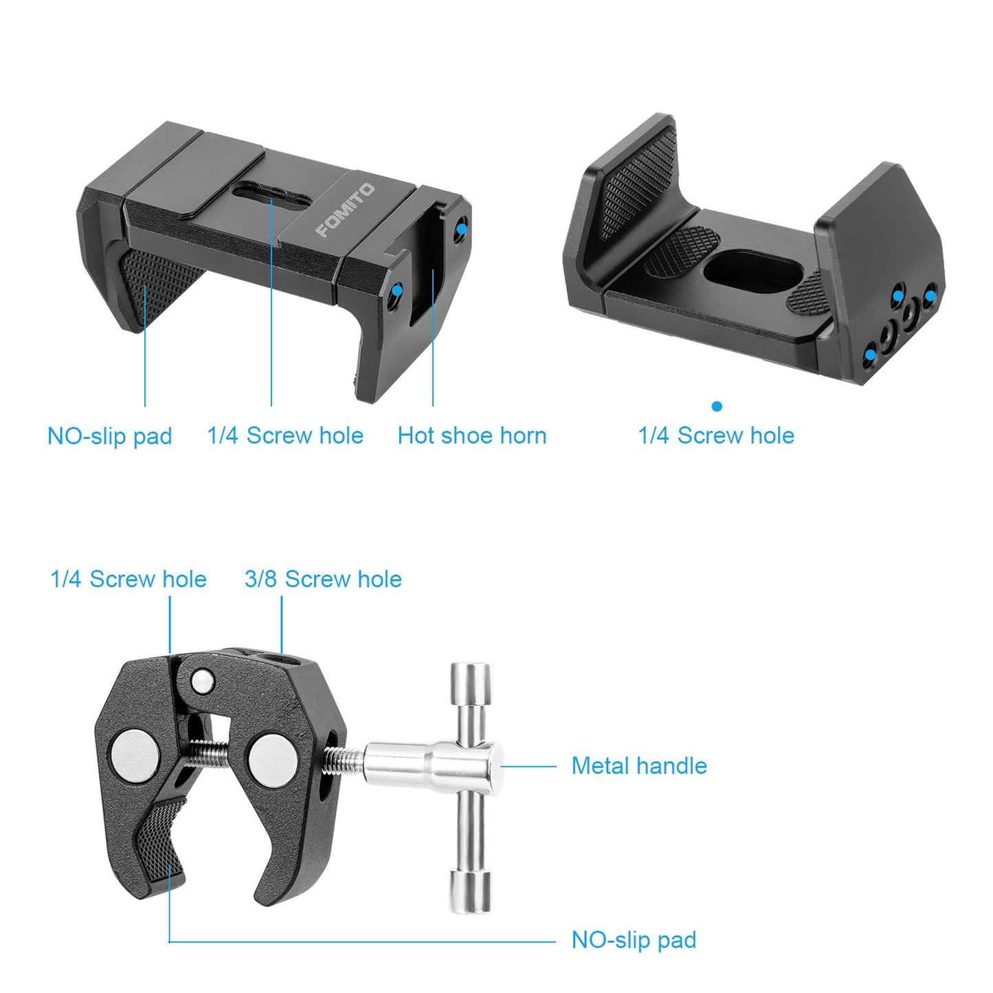 Fomito Charging Bank Universal Clip + Crab Clip