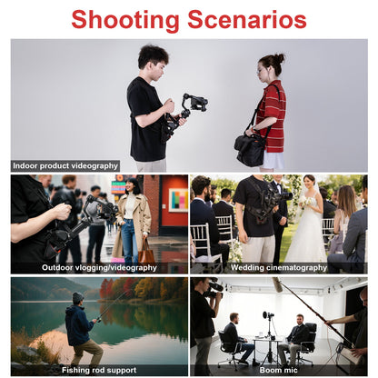 FOMITO Hands-Free Stabilizer Support Bag - Outdoor Vlogging Accessory for Fishing Rod & Wedding Filming | Waterproof Adjustable Strap BT-02