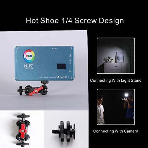Falcon Eyes F7 12W RGB Led Video Light,Portable Photography Light with Honeycomb Grid and Softbox,CRI 97,2500K-9000K,Magnet Adsorption Function,Multiple Scenario Mode for Live Streaming Video
