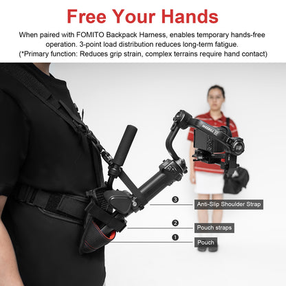 FOMITO Hands-Free Stabilizer Support Bag - Outdoor Vlogging Accessory for Fishing Rod & Wedding Filming | Waterproof Adjustable Strap BT-02