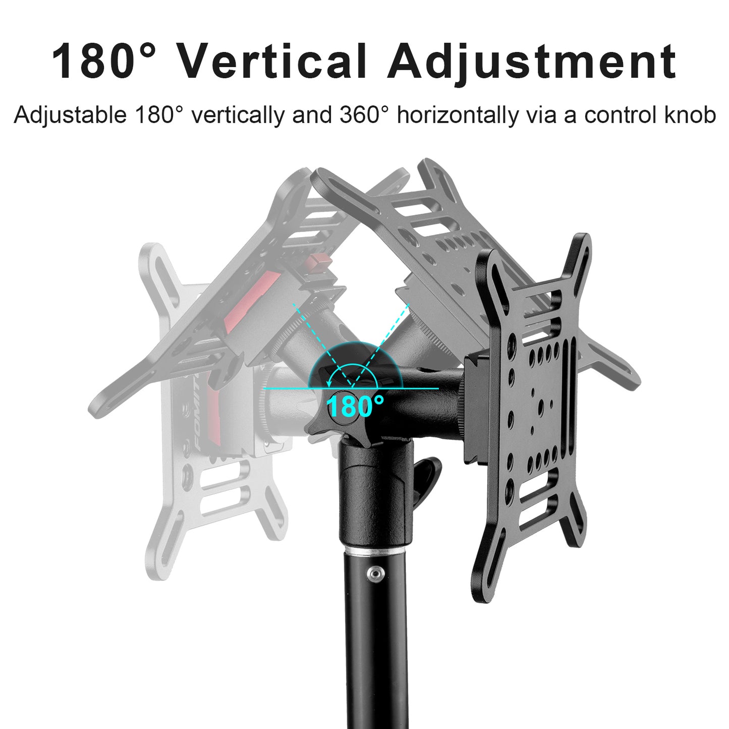 Fomito VESA Monitor Mount Bracket with V-Lock Quick Release for Light Stand & Tripods