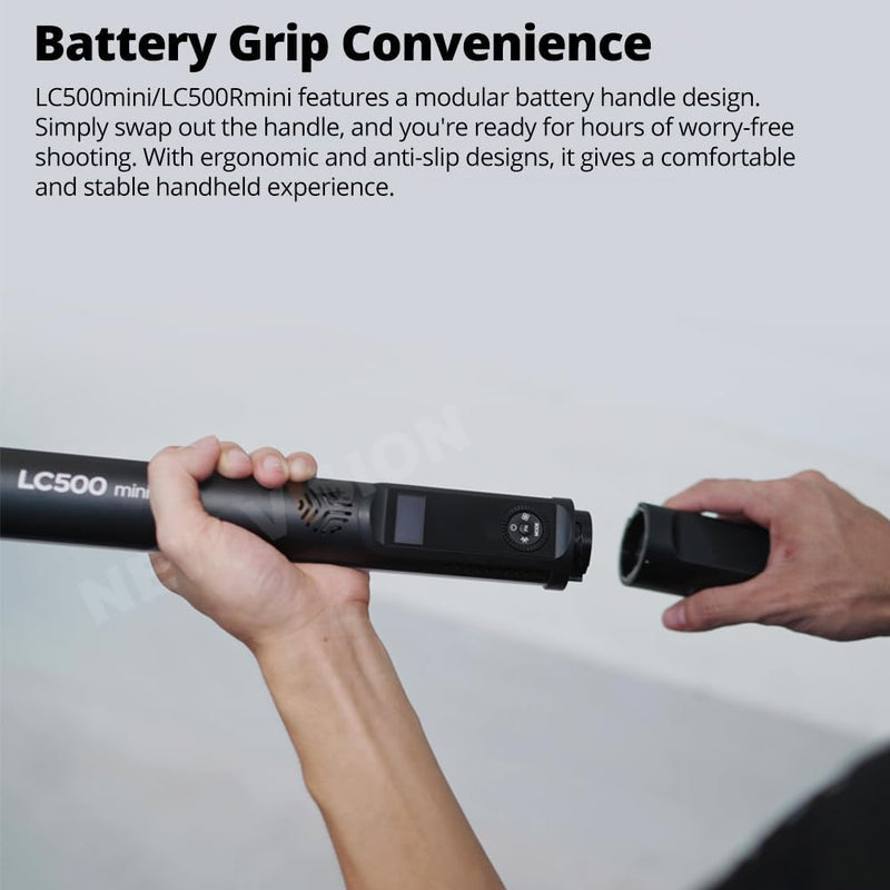 Godox LC500 Mini LED Light Stick, 2500K-8500K Adjustable, 11 FX Lighting Effects, CRI 95 TLCI 96 Accurate Color, 0-100% Dimmable Support APP Control with Carry abg
