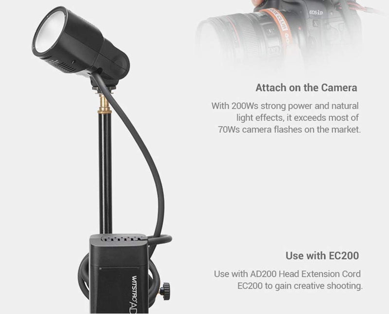 Godox H200R Round Flash Head, Compatible for Godox AD200 AD200 PRO, 200ws, Light and Portable, Daylight Color, Hot Shoe Mount, 1 Pack