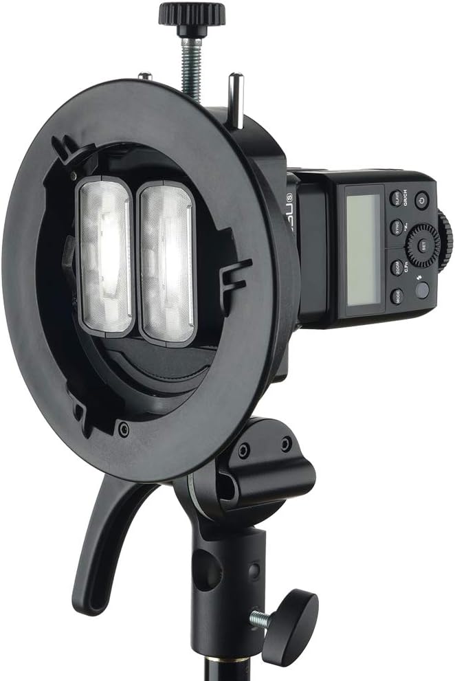 Godox S2 Speedlite Bracket for Godox AD200Pro, AD200, AD400Pro, for V1 Round Head Speedlite, V860II / TT685 / TT350 Series, S-Type Bracket Updated Version Bowens Mount Holder