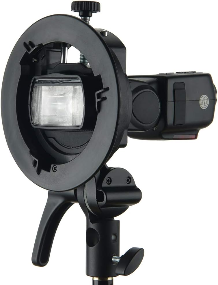 Godox S2 Speedlite Bracket for Godox AD200Pro, AD200, AD400Pro, for V1 Round Head Speedlite, V860II / TT685 / TT350 Series, S-Type Bracket Updated Version Bowens Mount Holder