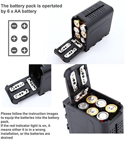 Fomito 6pcs AA Batteries Case Pack Power Replacement as NP-F970 F750 F550 for Led Video Light Panel or Moniter Backup Battery