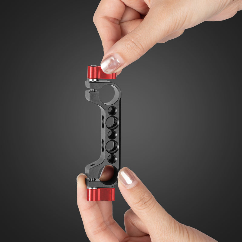 Fomito PJ-03 Pipe Clamp for V-Mount Quick Release Plate, Slide Rail with 1/4" and 3/8" Screw Holes (Fit to Tube Size Max 15mm / 0.59inch)