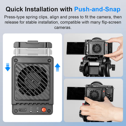 FOMITO FS-A1 Dual Camera Cooling Fan, Low Noise Heat Dissipation for DSLR Mirrorless Camcorder, Ideal for Live Streaming & Video Recording