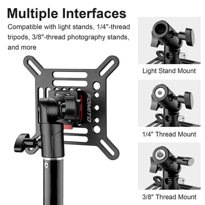 Fomito VESA Monitor Mount Bracket with V-Lock Quick Release for Light Stand & Tripods