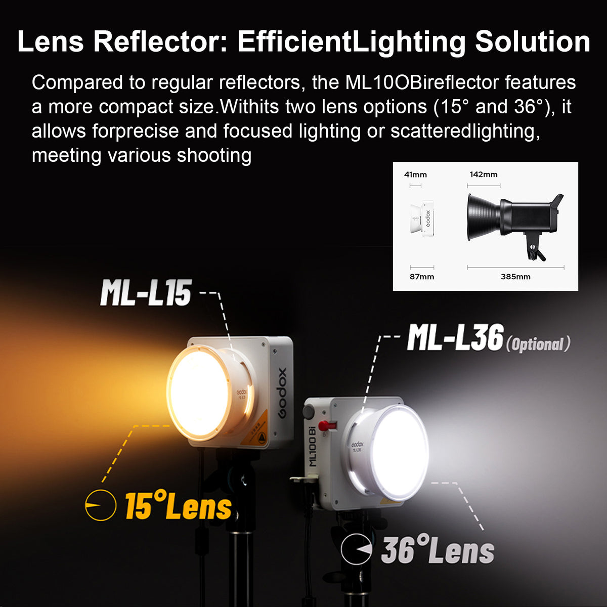 Godox ML100Bi Portable LED Video Light (100W Bi-Color 2800K-6500K)