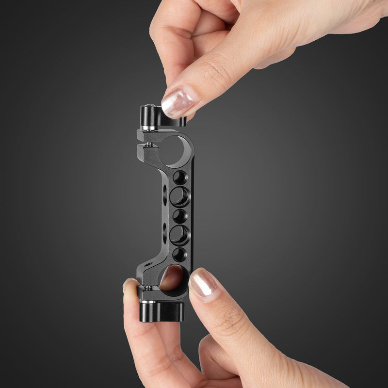 Fomito PJ-03 Pipe Clamp for V-Mount Quick Release Plate, Slide Rail with 1/4" and 3/8" Screw Holes (Fit to Tube Size Max 15mm / 0.59inch)