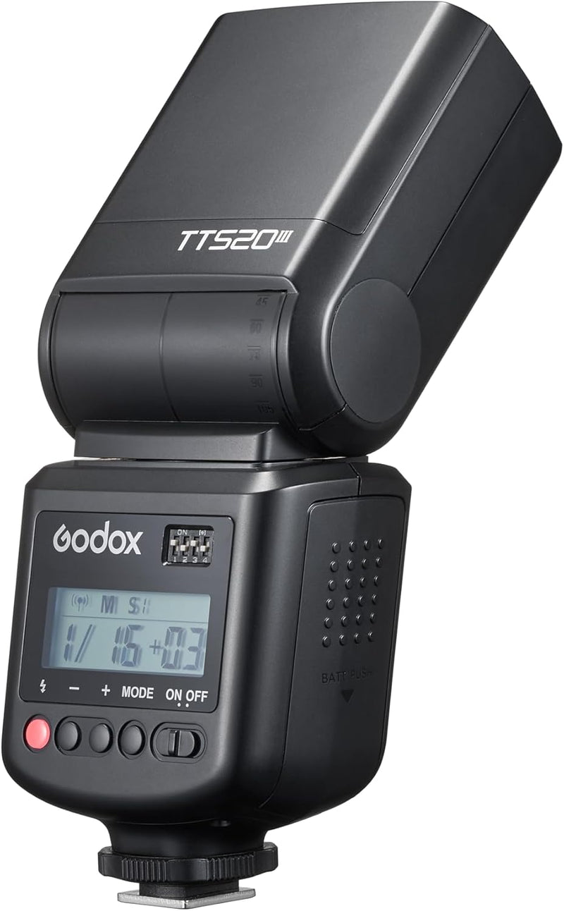 GODOX TT520III Camera Flash - Wireless 433MHz GN33 Camera Flash Speedlite, Built-in Receiver and RT Transmitter Compatible for Canon Nikon Sony Olympus Pentax Fuji DSLR etc Cameras (TT520II Upgraded)
