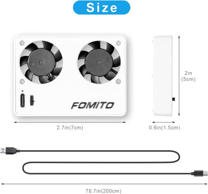 FOMITO-FS-03 Camera Video Dual Cooling Fans Built-in Battery with Magnetic Case for Sony A7M4 A7cII A7c A7S3 ZV-1 ZV-10 ZVE1 A6700 FX30 Canon R5 R6 R7 Fujifilm XT4 White-F0193