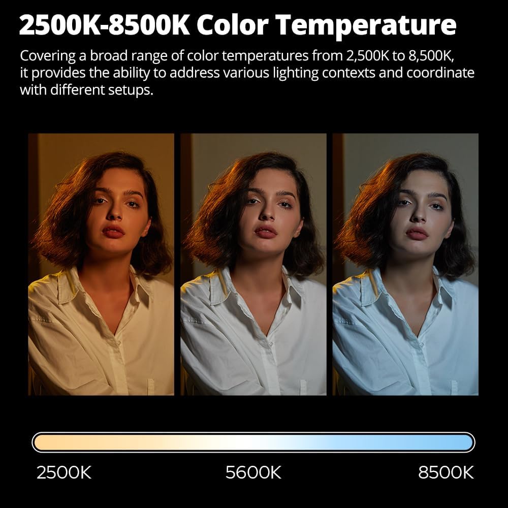 Godox LC500 Mini LED Light Stick, 2500K-8500K Adjustable, 11 FX Lighting Effects, CRI 95 TLCI 96 Accurate Color, 0-100% Dimmable Support APP Control with Carry abg