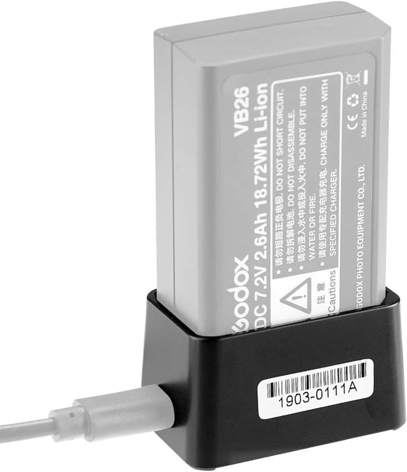 Godox VC26 USB Battery Charger DC 5V Input DC 8.4V Output for Charging Godox V860IIIC V860IIIN V860IIIS V1S V1C V1N V1F V1O V1P Round Head Flash Battery