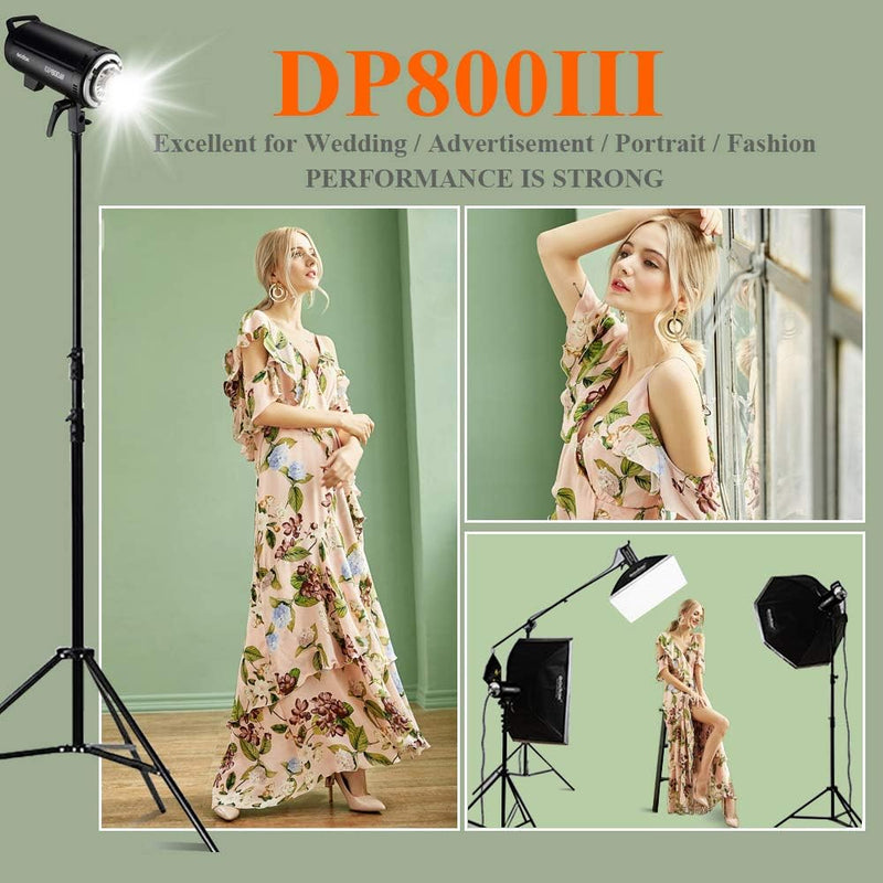 GODOX DP800III Professional Studio Flash 1s Recycling Time GN126 5600k 800Ws Bowens Mount 150W Modeling Lamp