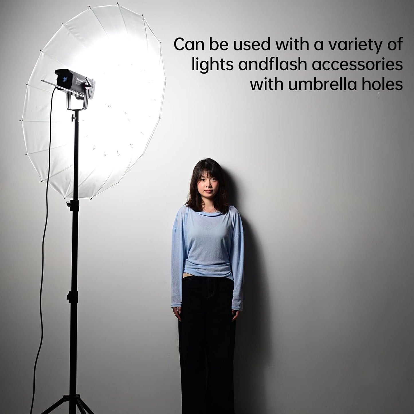 JINBEI 100cm 16-Rib White Studio Soft Light Translucent Shoot Through Umbrella for Photography Video Studio Shooting Speedlite Flash