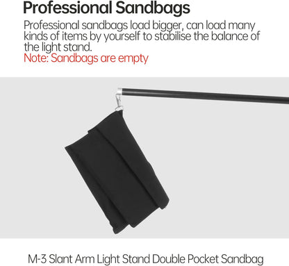 JINBEI 16.4FT 500cm Heavy Boom Arm with Sandbag Light Stand 22LBS Bearing Rotatable Adjustable Aluminum Holding Arm Load M-3 for Studio Photography Video