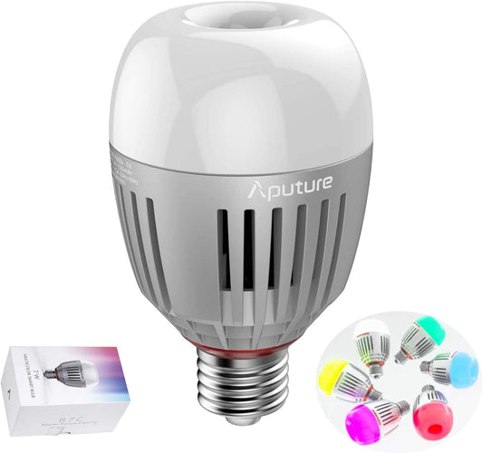 Aputure Accent B7c LED Smart Bulb 7W RGBWW,2000k-10000k Bi Color,CCT/HSI/FX Mode,App Control Built-in Battery, E26/E27 Socket