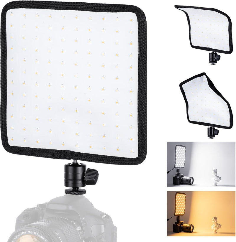 Fomito Falconeyes RX-8Ts Foldable Flexible LED Light Panel Kit 5600K CRI95 On-Camera Lamp Daylight Splash-Proof for Video Studio Photography Lighting