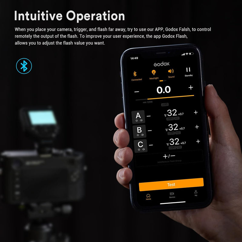 Godox XProII-F XProIIF TTL Wireless Flash Trigger for Fuji Cameras, 2.4G Wireless Flash Transmitter HSS 1/8000S, Bluetooth Connection, TCM Transform Function, New Hotshoe Locking, Large LCD Display