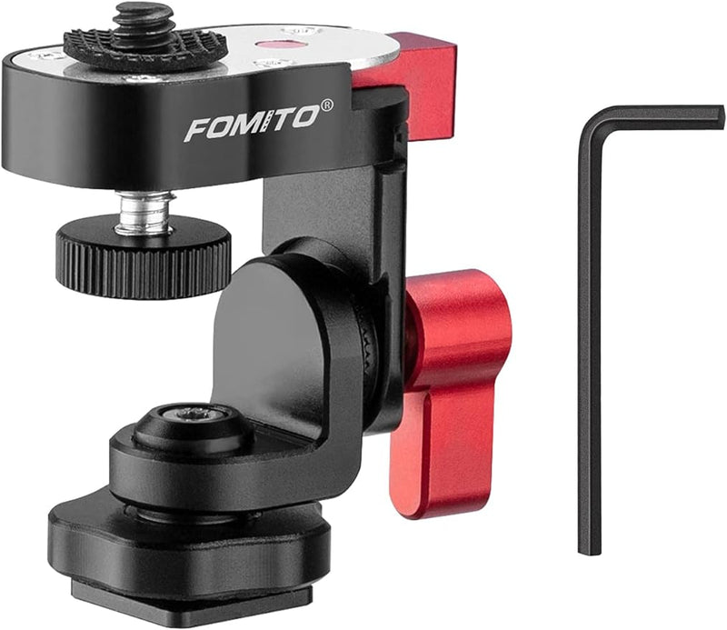 Fomito Quick Release Plate + Rotary Tripod Head for Camera DSLR, Field Monitor, LED Video Light, Microphone