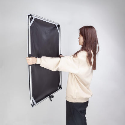 Fomito-QB-03 Portable Hand-held Scrim Flag 39x39 inch / 100x100cm Light Reflector Panel Kit with Assemblable Frame, Diffusion Gold & Black, Silver & White-F0166