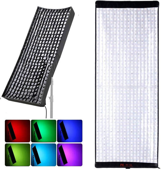 Falcon Eyes RX-736 RGB Photo Light +RX-36SBHC Honeycomb Grid Softbox Portable LED 200W Flexible LED Color Temperature 2700K-9999K Photo Light with DMX 512