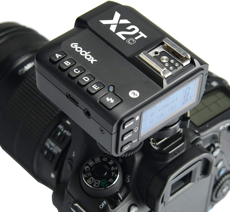 Godox X2T-C TTL Wireless Flash Trigger for Canon, Bluetooth Connection, 1/8000s HSS,5 Separate Group Buttons, Relocated Control-Wheel, New Hotshoe Locking, New AF Assist Light