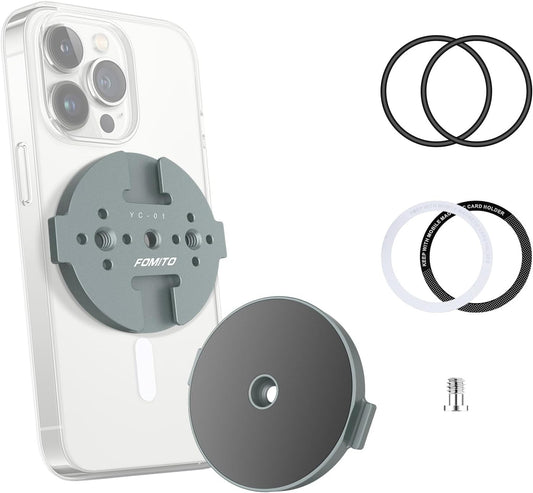 FOMITO YC-01 Magnetic Phone Holder Mount, Magnet Base Phone Mount -Grey-F0056