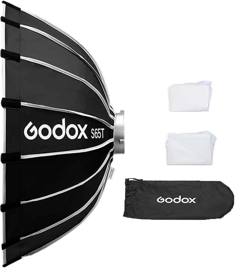 Godox S85T 85cm/33.5in Quick Release Umbrella Softbox Professional Foldable Softbox with Standard Bowen Mount & Diffusers for Photography Studio Photography Portrait Live Stream