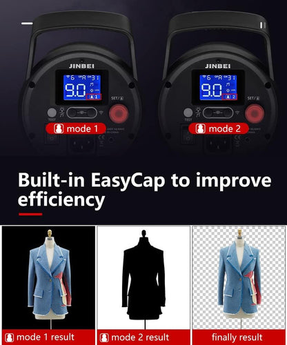 JINBEI SPARK-400D 400Ws GN66 Studio Strobe Flash Light,Recycle Time in 0.1-0.9 Sec,Built-in 2.4G Wireless with Bowens Mount LED Modeling Lamp Photography Flashes, Include 2.4G Wireless Trigger